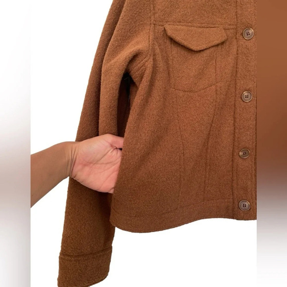 JOIE Brown Boucle Trucker Jacket, Size large - Picture 4 of 13